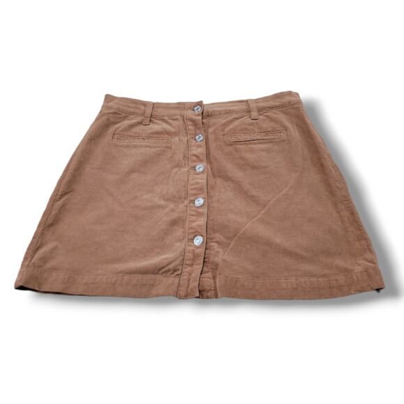 7 For All Mankind Skirt Size 31 W33" Waist A-Line Corduroy Skirt Front Button Up - Picture 1 of 6